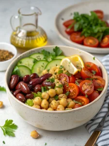 Mediterranean chickpea bowl