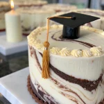 graduation marble sheet cake 1