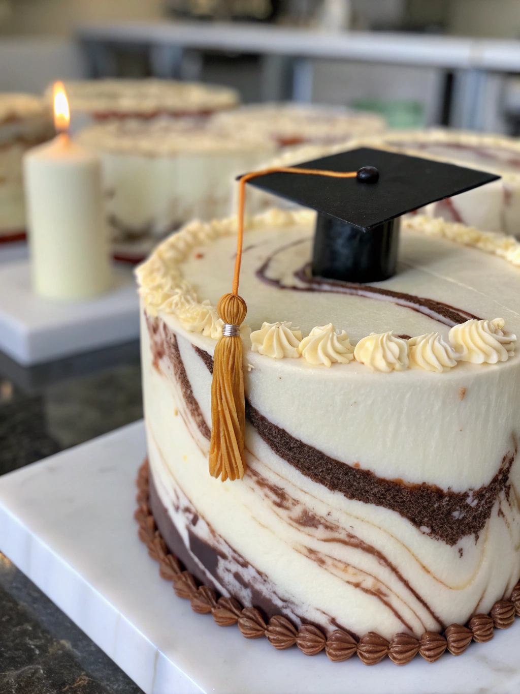 graduation marble sheet cake 1