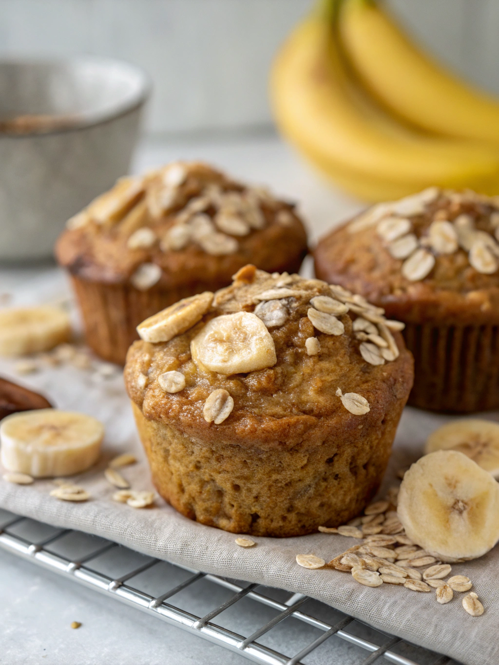 low sugar banana oat muffins 1