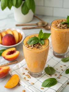 peach basil protein smoothie