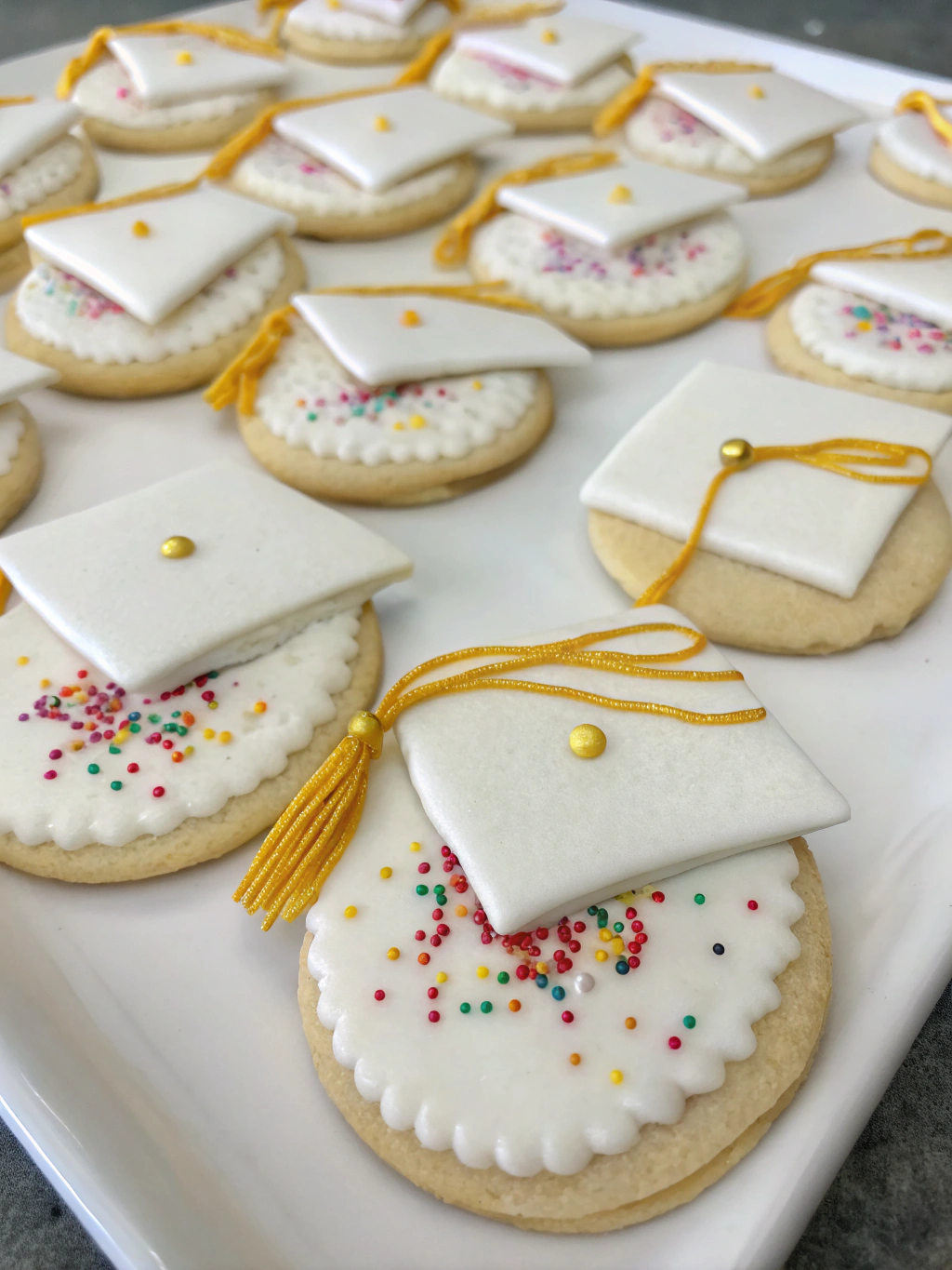 Sugar Cookie Graduation Caps Step 1
