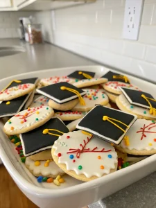 sugar cookie graduation caps