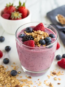 triple berry protein smoothie